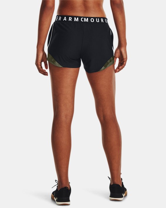 Women's UA Play Up 3.0 Tri Color Shorts in Black image number 1